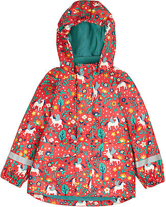 Frugi Giacca Impermeabile Foderata Puddle Buster - Unicorni - Cuciture Saldate! Piumini