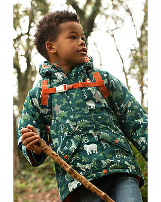 Frugi Giacca Impermeabile Imbottita Explorer - Animali della Giungla - Materiale Riciclato! Impermeabili