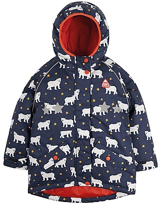 Frugi Giacca Impermeabile Imbottita Explorer - Orso Polare - Materiale Riciclato! Giacche