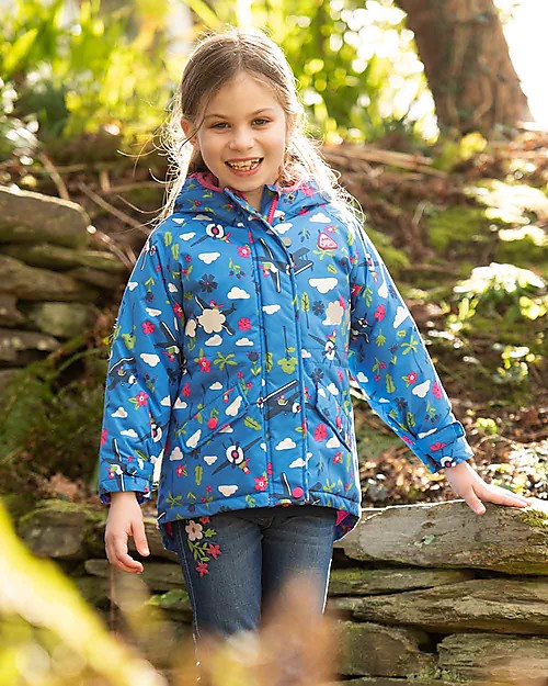 Frugi Giacca Impermeabile Imbottita Explorer, Sail Blue Fly High - 100% Materiale Riciclato! Impermeabili