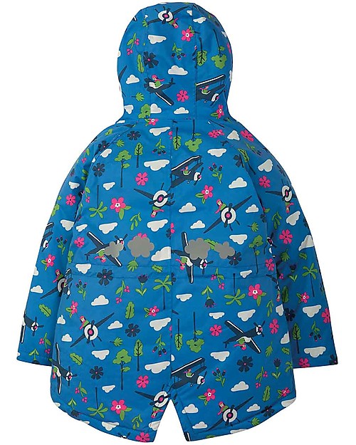 Frugi Giacca Impermeabile Imbottita Explorer, Sail Blue Fly High - 100% Materiale Riciclato! Impermeabili