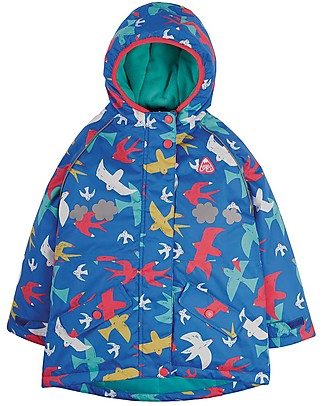 Frugi Giacca Impermeabile Imbottita Explorer - Uccelli - Materiale Riciclato! Giacche
