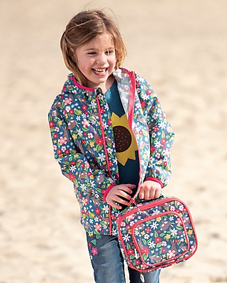 Frugi Giacca Impermeabile Pieghevole Rain or Shine - Rabbit Fields - Fatta con bottiglie di plastica riciclate! Giacche