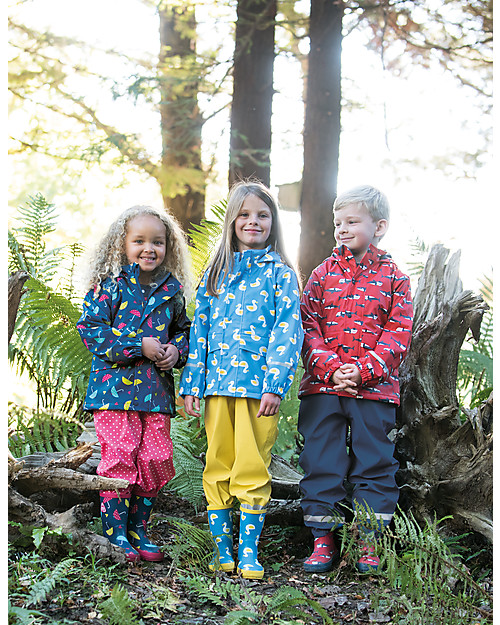 Frugi Giacca Impermeabile Puddle Buster, Squali - 100% materiale riciclato Impermeabili