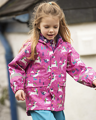 Frugi Giacca Impermeabile Puddle Buster - Unicorni - Cuciture Saldate! Giacche