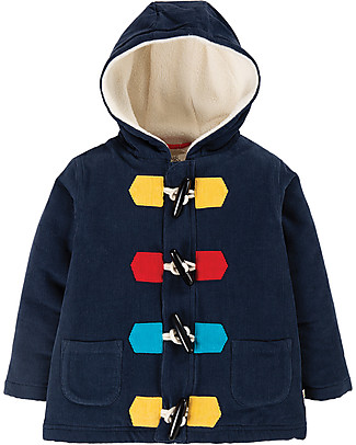 Frugi Giacca Kit con Cappuccio - Indaco - Cotone Bio Cappotti