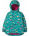 Frugi Giacca Rivestita Puddle Buster, Aqua Rainbow Roads - Cuciture Saldate, Impermeabile Impermeabili