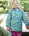 Frugi Giacca Rivestita Puddle Buster, Aqua Rainbow Roads - Cuciture Saldate, Impermeabile Impermeabili