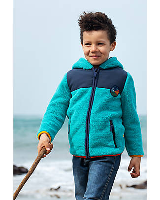 Frugi Giacca Theo Ted Fleece - Azzurro/Blu Indaco Giacche