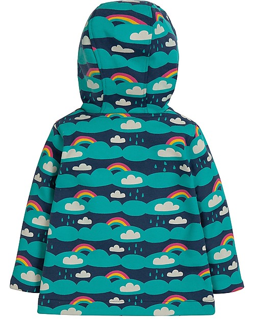 Frugi Giacchina in Felpa con Cappuccio e Bottoncini, Above the Clouds - 100% cotone bio Giacche