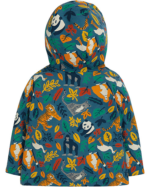 Frugi Giacchina in Felpa con Cappuccio e Bottoncini, Endangered Heroes - 100% cotone bio Giacche