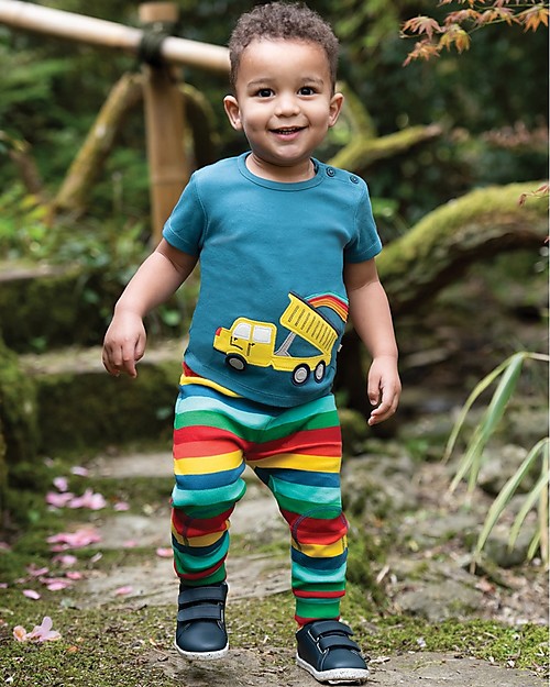Frugi Leggings con Ginocchia Imbottite Favourite - Righe Leggings