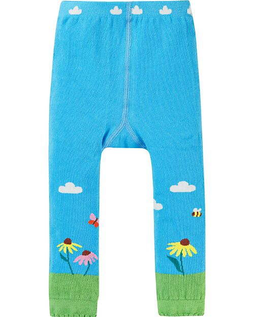 Frugi Leggings Lavorati a Maglia - Blu Beluga/Ape - Cotone Organico Leggings