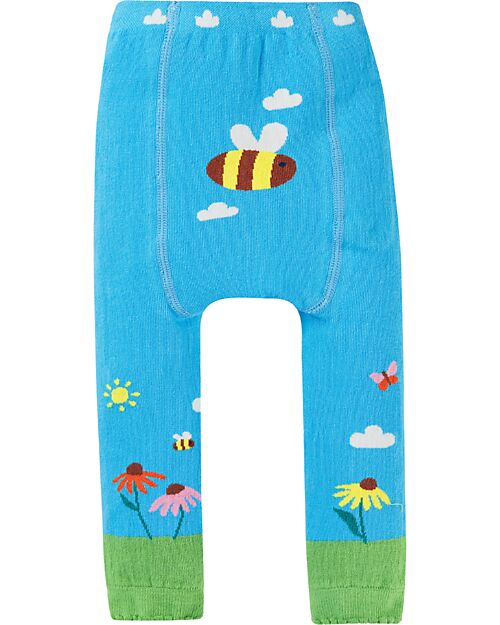 Frugi Leggings Lavorati a Maglia - Blu Beluga/Ape - Cotone Organico Leggings