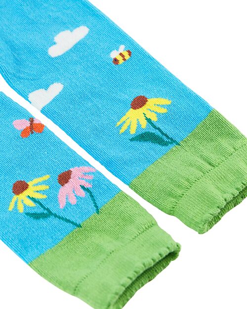 Frugi Leggings Lavorati a Maglia - Blu Beluga/Ape - Cotone Organico Leggings