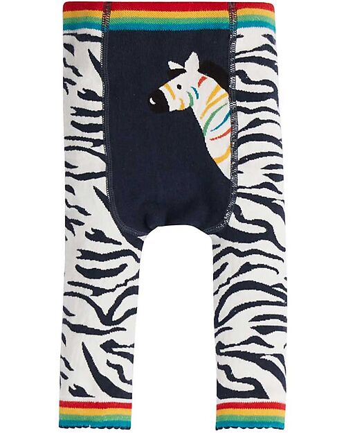 Frugi Leggings Lavorato a Maglia - Zebra/Arcobaleno - Cotone Organico Leggings