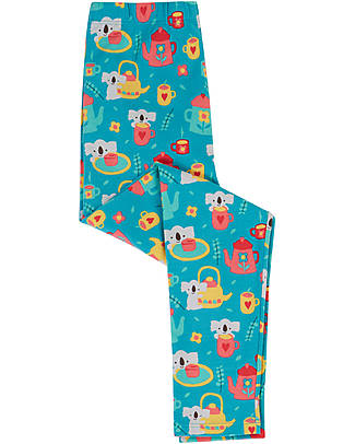 Frugi Leggings Libby - Azzurro/Koala - Cotone Organico GOTS - AW2022: Phase: Indie Exclusives Leggings