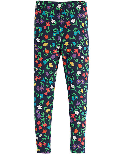 Frugi Leggings Libby - Blu Indaco/Fiori - Cotone Organico GOTS Leggings