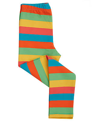 Frugi Leggings Libby - Camper Blue/Rainbow Stripe - Cotone Biologico GOTS Leggings