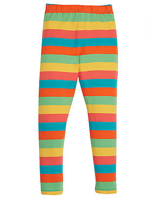 Frugi Leggings Libby - Camper Blue/Rainbow Stripe - Cotone Biologico GOTS Leggings