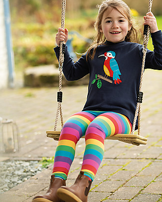Frugi Leggings Libby - Righe Arcobaleno - Cotone bio Elasticizzato Leggings