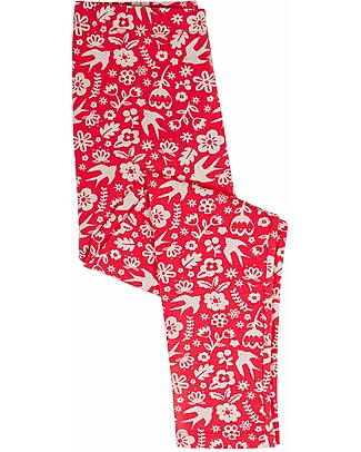 Frugi Leggings Libby - Rosso Primavera - Cotone bio Elasticizzato Leggings
