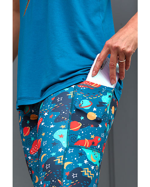 Frugi Leggings Sportivo Cosmos Donna - Interstellar - Materiale Riciclato Leggings