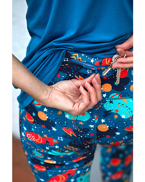 Frugi Leggings Sportivo Cosmos Donna - Interstellar - Materiale Riciclato Leggings
