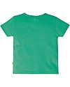 Frugi Maglia a Maniche Corte con Applique e Bottoncini Cooper - Treno/Verde Acqua - Cotone bio T-shirt