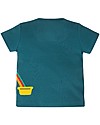 Frugi Maglia a Maniche Corte con Applique e Bottoncini Scout - Steely Blue/Camion - 100%  cotone bio T-shirt