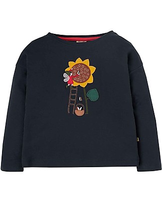 Frugi Maglia a Maniche Lunghe Bethany - Blu Indaco/Girasole - Cotone bio Maglie Manica Lunga