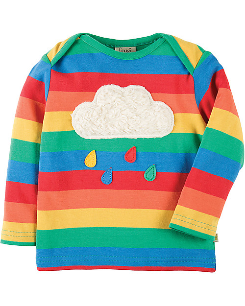 Frugi Maglia a Maniche Lunghe Bobby, Arcobaleno/Nuvola - 100% cotone bio Maglie Manica Lunga