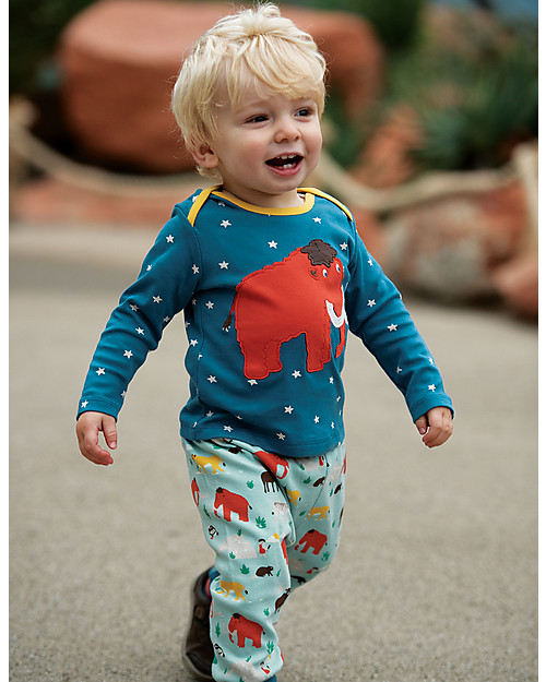 Frugi Maglia a Maniche Lunghe Bobby, Mammut/Stella Blu - 100% cotone bio Maglie Manica Lunga