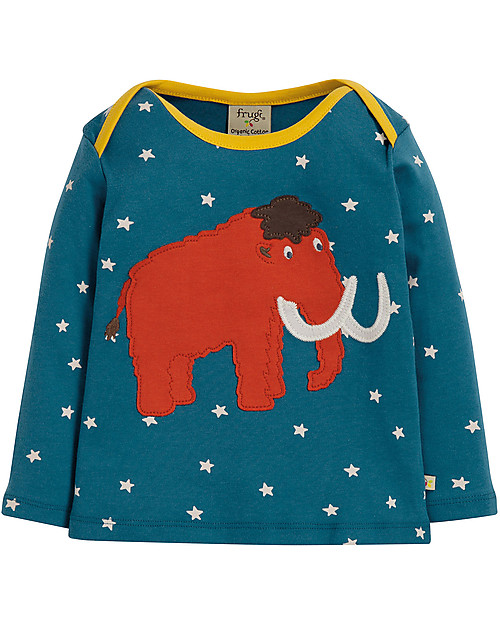 Frugi Maglia a Maniche Lunghe Bobby, Mammut/Stella Blu - 100% cotone bio Maglie Manica Lunga