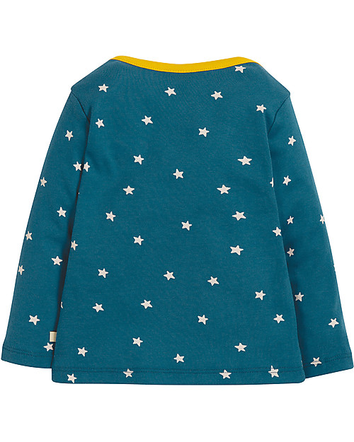 Frugi Maglia a Maniche Lunghe Bobby, Mammut/Stella Blu - 100% cotone bio Maglie Manica Lunga