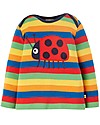 Frugi Maglia a Maniche Lunghe Bobby - Righe Multicolore - Coccinella - Cotone Bio Maglie Manica Lunga