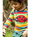 Frugi Maglia a Maniche Lunghe Bobby - Righe Multicolore - Coccinella - Cotone Bio Maglie Manica Lunga