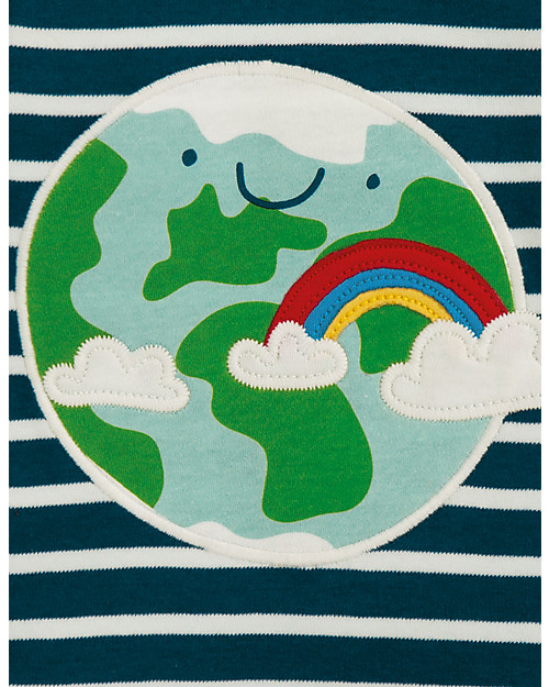 Frugi Maglia a Maniche Lunghe Bobby, Spazio/Terra - 100% cotone bio Maglie Manica Lunga