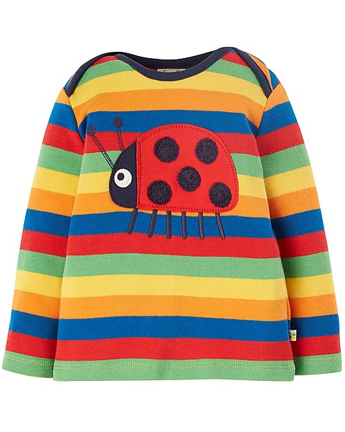 Frugi Maglia Bryher Multicolore - Coccinella - Cotone Bio GOTS Maglie Manica Lunga