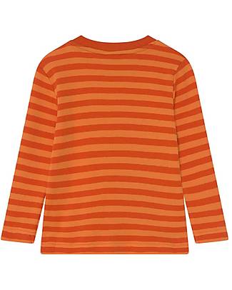 Frugi Maglia con Applique Discovery - Righe/Dinosauro - Cotone Bio Maglie Manica Lunga