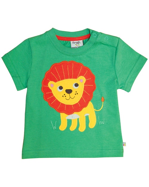 Frugi Maglia con Applique Little Beach - Leone - 100% Cotone Bio T-shirt