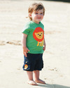 Frugi Maglia con Applique Little Beach - Leone - 100% Cotone Bio T-shirt