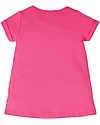 Frugi Maglia Effetto Fiammato con Taglio Svasato e Applique Lizzie - Rosa/Unicorno - 100% cotone bio T-shirt