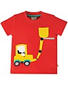 Frugi Maglia Maniche Corte con Taschino Polzeath - Rosso/Camion - Cotone bio Maglie Manica Lunga