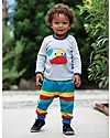 Frugi Maglia Maniche Lunghe 4 in 1 con Bottoncini e Applique Intercambiabile, Amici del Mare/Grigio - 100% cotone bio Maglie Manica Lunga