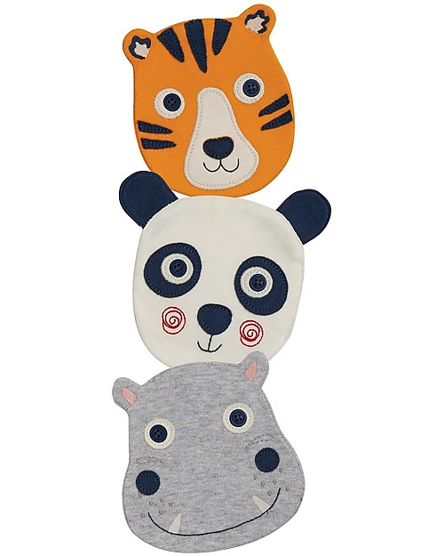 Frugi Maglia Maniche Lunghe 4 in 1 con Bottoncini e Applique Intercambiabile, Animali/Verde - 100% cotone bio Maglie Manica Lunga