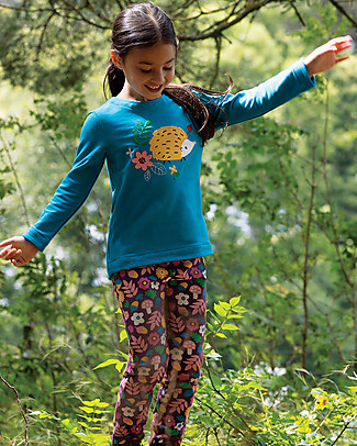 Frugi Maglia Maniche Lunghe con Applique Alana - Blu/Riccio - Cotone bio Maglie Manica Lunga