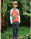 Frugi Maglia Maniche Lunghe con Applique Alfie, DInosauri/Paprika - Cotone bio Maglie Manica Lunga