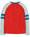 Frugi Maglia Maniche Lunghe con Applique Alfie, DInosauri/Paprika - Cotone bio Maglie Manica Lunga