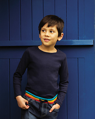 Frugi Maglia Maniche Lunghe EveryDay - Indaco - 100% Cotone Bio Maglie Manica Lunga